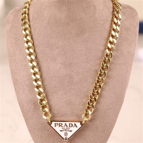 prada triangle ring gold|gold Prada necklace dupe.